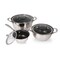 Wolfgang Puck 6-Piece Stainless Steel Pots and Pan Set; Scratch-Resistant Non-Stick Cookware